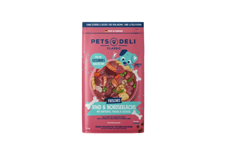 Pets Deli Junior Rind & Lachs mit Kartoffel, Fenchel & Lachsöl 2kg